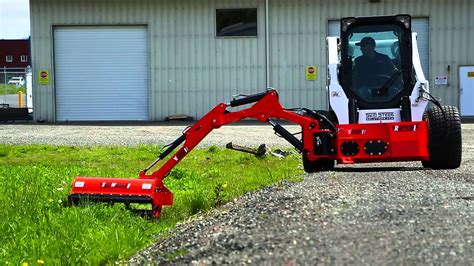 fence line mower skid steer|skid steer boom mower attachment.